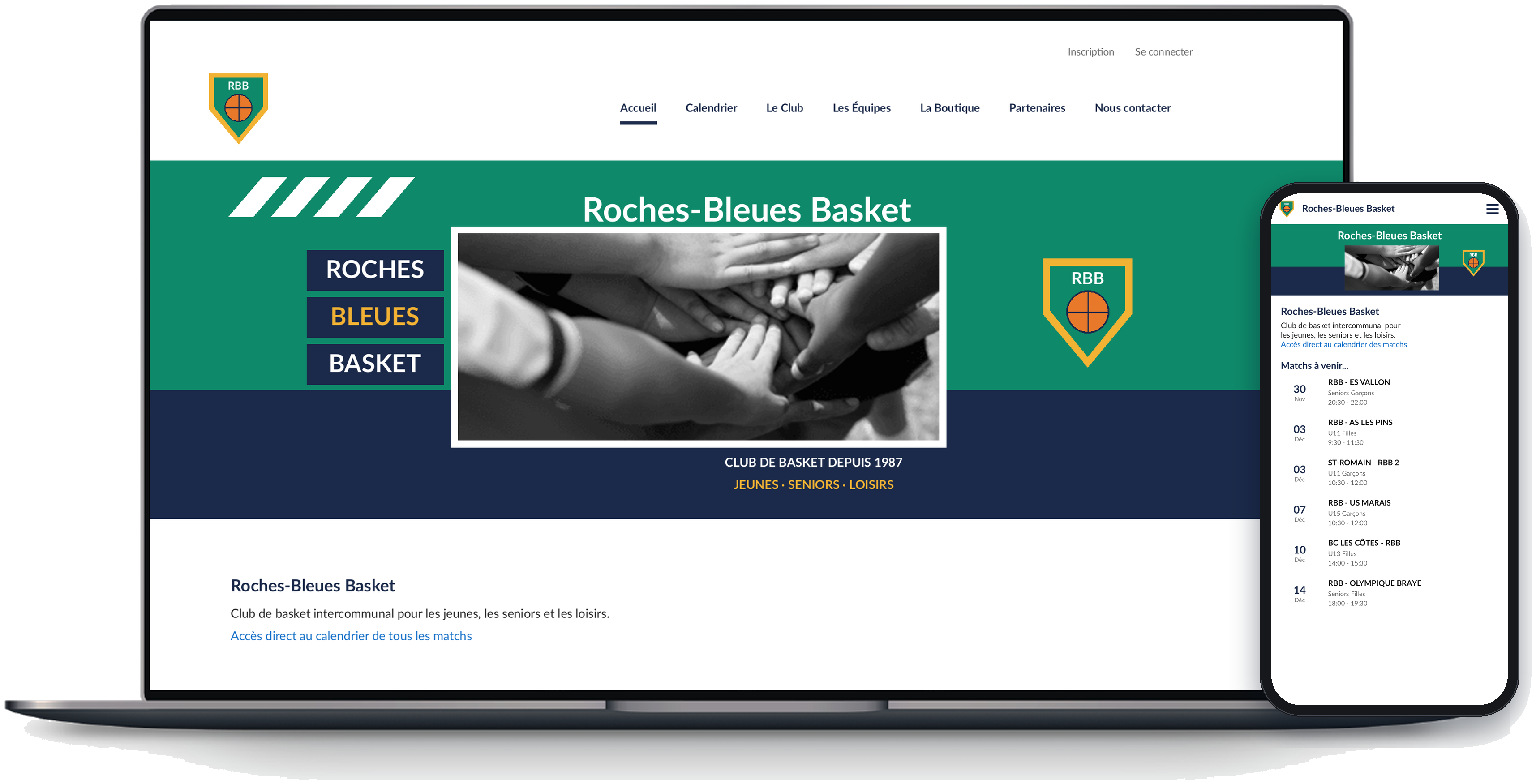 Le site web du club créé avec SportMember
